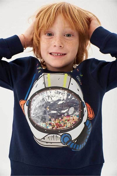 Boboli Boy's Sweatshirt Navy Blue
