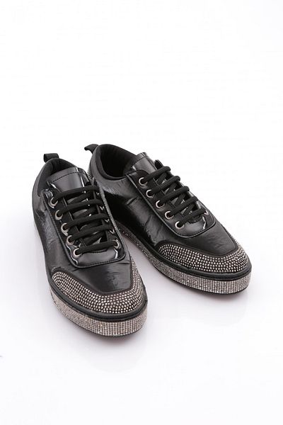 DGN Women's Sneaker Shoes Black Silver 35222682