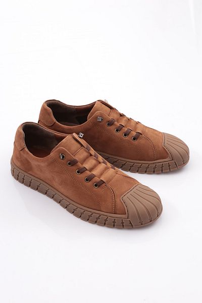 DGN Ανδρικά παπούτσια με κλειστά κορδόνια Tan Nubuck 109813616