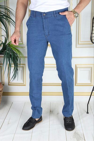 phantom jns by sekman Classic Cut Light Blue Lycra Men's Side Pocket Classic Jeans Daddy Pants Phantom Jeans