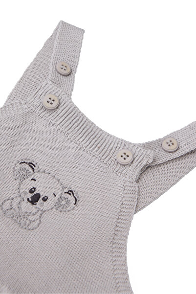 Miny Center Kız Bebek Salopet Set Gri