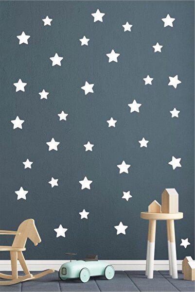 neşeli günlerim Autocolant de perete cu stele albe 100 buc