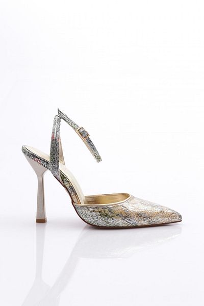 DGN Rochie de seară pentru femei cu model șarpe galben Pantofi cu șireturi la gleznă - 719121085