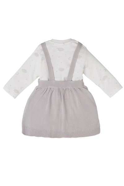 Miny Center Baby Girl Salopet Set Gray
