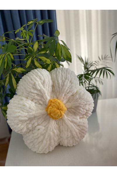 ÖRGÜCÜ DESİGN 35X15 Daisy Floral Puffy Pillow - Color Changeable