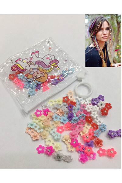 NEW HİLL 50 ukrasa za kosu sa torbom za flover model