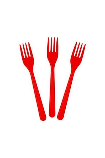 ZERO LAND - 25 Pcs Plastic Forks Red Zrnet