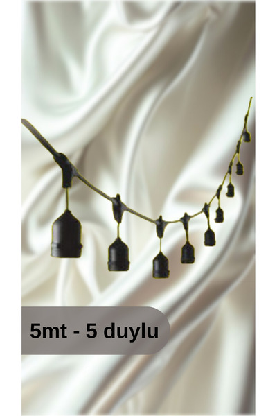 Cata Dış Mekan Sarmaşık Hazır Kablo 5 Mt 5 Duylu Lamba Duylar - Ampulsüz