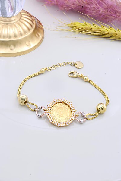 esetyıldız kuyumculuk 22 Ayar Çeyrek Altınlı 925 Ayar Gümüş Bileklik