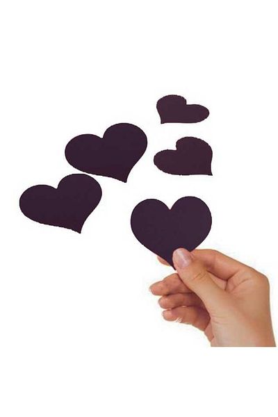 DM ONLINE Black Heart Card 25 Pack Valentine's Gift Note Heart Card