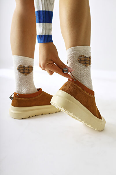 Limoya Katelyn Taba Süet Kaplama Burunlu Içi Kürklü Kadın Ayakkabı