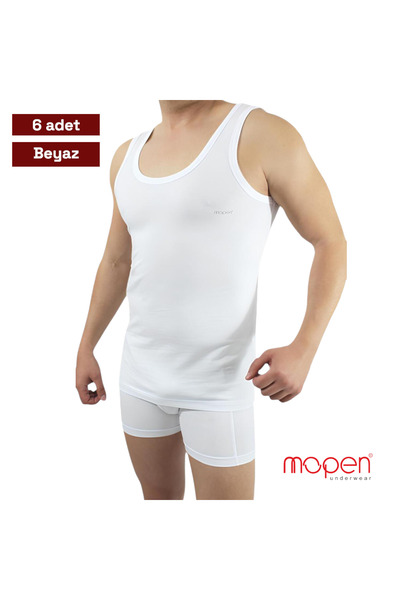 MOPEN UNDERWEAR Erkek Pamuklu Atlet 6'lı Paket (1001)
