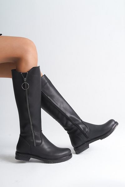 Capone Outfitters Damenstiefel unterhalb des Knies mit seitlichem Reißverschluss an der Außenseite und seitlichem Reißverschluss an der Innenseite