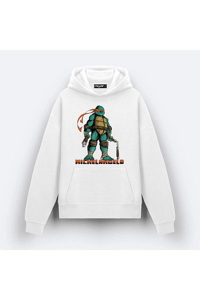 ZOKAWEAR Michelangelo Ninja Turtles Design Printed Hooded Sweatshirt