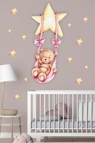 neşeli günlerim Set de autocolante de perete cu ursuleț balansant înstelat