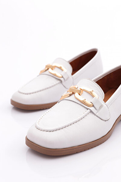 DGN Γυναικείες ραμμένες λευκές μπαλαρίνες 173210