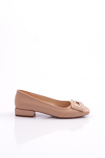 DGN Pantofi cu toc cu cataramă pătrată de damă Nud 49562534
