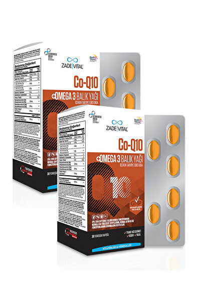 Zade Vital KOENZİM Q10 & OMEGA 3 BALIK YAĞI 2 Kutu (60 kapsül)