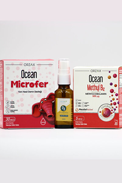 Ocean Çocuklar Için Demir, B12 Ve D Vitamini Destek Seti: Microfer, Estellife D3 & Methyl B12