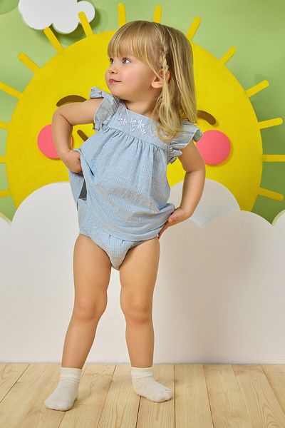 Miny Center Baby Girl Two Piece Set Blue
