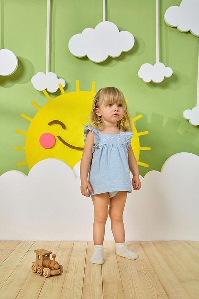 Miny Center Baby Girl Two Piece Set Blue