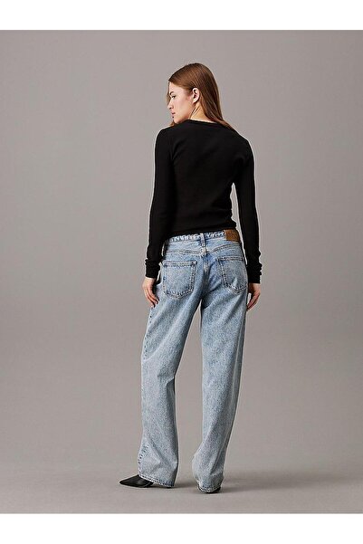 Calvin Klein Tkaný štítek - žebrované dlouhé rukávy