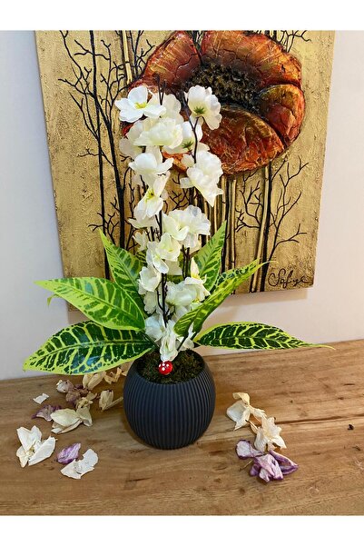 La bella bazar 40 سنتيمتر بوعاء زهرة اصطناعية ديكور الجدول شرفة زهرة مع الحجر الطبيعي موس منضدية الديكور 40 سنتيمتر