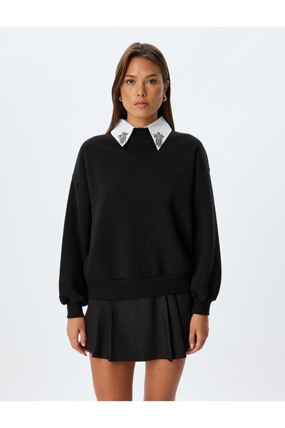 Koton Kadın Sweat 5wak10023ek Siyah