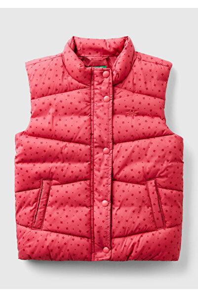 United Colors of Benetton Kız Çocuk Gül Kurusu Logo İşlemeli Tamamı Desenli P...