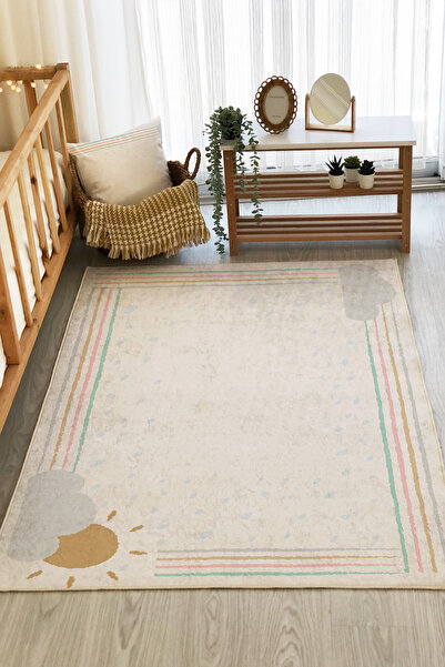 Evmila Modern Desenli Dijital Baskı Çocuk Halısı