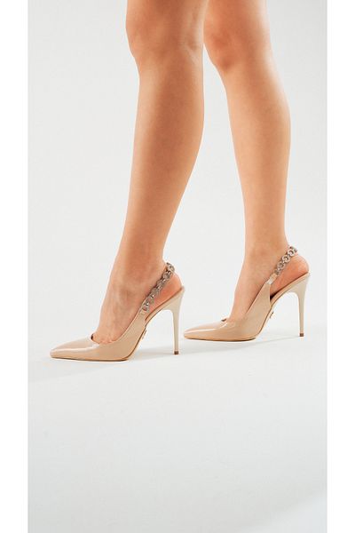 AYAKKABI PRENSİ Stone Detailed Ten Patent Leather Stiletto