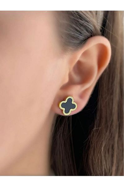 MELENY Black Steel Earrings