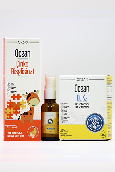 Ocean Çocuklar İçin D3, K2 ve Çinko Destek Seti: Ocean D3 K2, Estellife D3 & ...