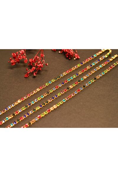 seçkin aksesuar Ss16 Multicolor Rhinestone Strip -2Meter