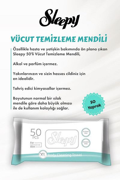 Sleepy Rosie Al 17 Pay 15 Body Cleansing Wipes - XL 50"