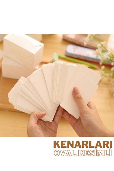 DERELİ MATBAA Practical Note Cards 1000 Pieces Oval Cut