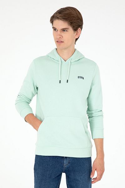 U.S. Polo Assn. Men's Hooded Water Green Basic Rose Gold Sweatshirt 50295176 -Vr048