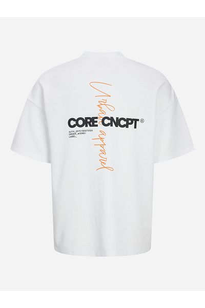 Jack & Jones Printed Crew Neck T-Shirt with Dropped Shoulder