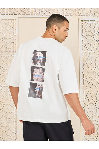 Styli Back Streetwear Photo Print Terry Boxy Fit T-Shirt