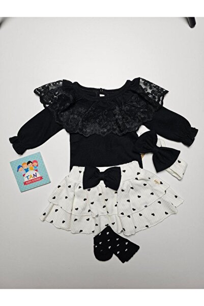 Miniworld Lüx Dantel ve Fiyonk Detaylı 4'lü Takım