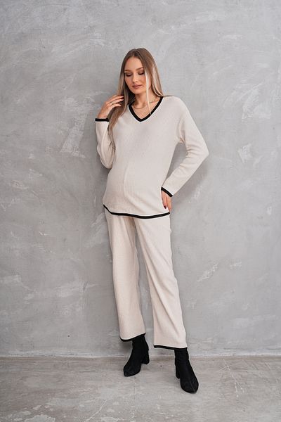 Miss Dünya Lissa V-Neck Fitted Soft Fabric Maternity and Maternity Top and Bottom Set