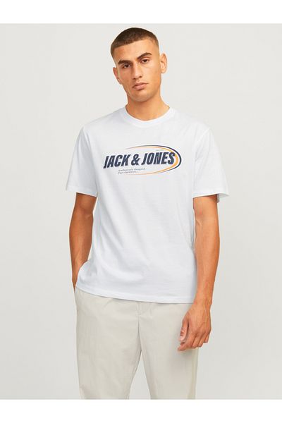 Jack & Jones Logo Print Crew Neck T-Shirt