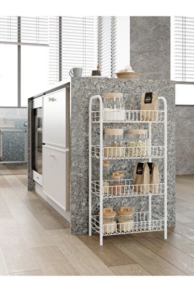 Emkatex 4 Katlı Metal Mutfak Banyo Dolabı Rafı Çok Amaçlı Organizer Raflar Ra...