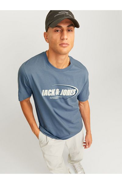 Jack & Jones Logo Print Crew Neck T-Shirt