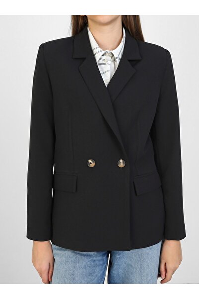 Refka Black Refka Double Fabric Jacket - Button Detailed
