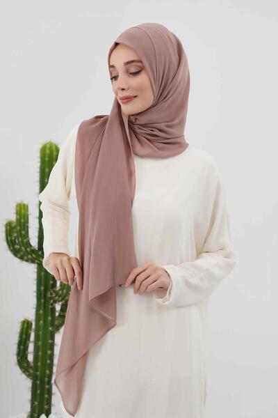 Aisha's Design Πρακτικό σάλι από σιφόν κλασικού σχεδιασμού, PS-11, Dark Mink