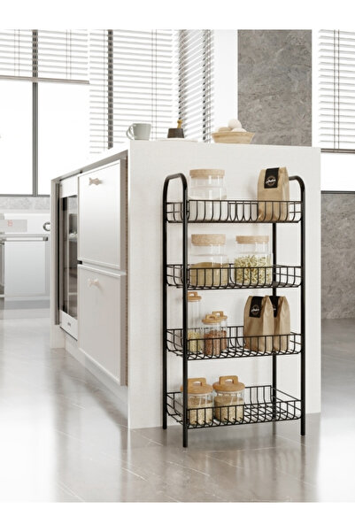 Emkatex 4 Katlı Metal Mutfak Banyo Dolabı Rafı Çok Amaçlı Organizer Raflar Ra...