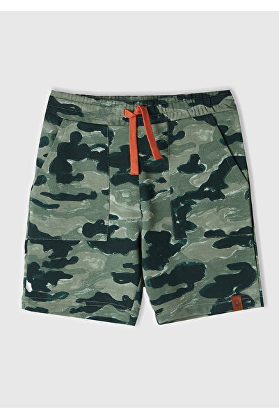 United Colors of Benetton Erkek Çocuk Kamuflaj Büzgü İpli Logo Etiketli Desen...