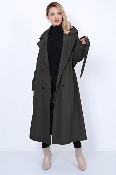 Ulwish trençkot rahat kesim, su itici kumaş