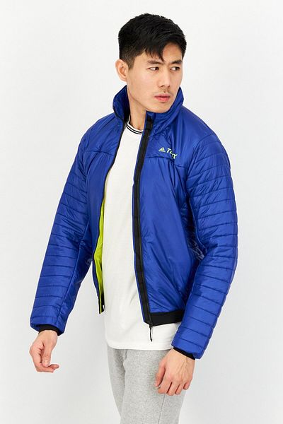 Adidas Originals Men Sportswear Fit Brand Logo Long Sleeve Jacket, Blue